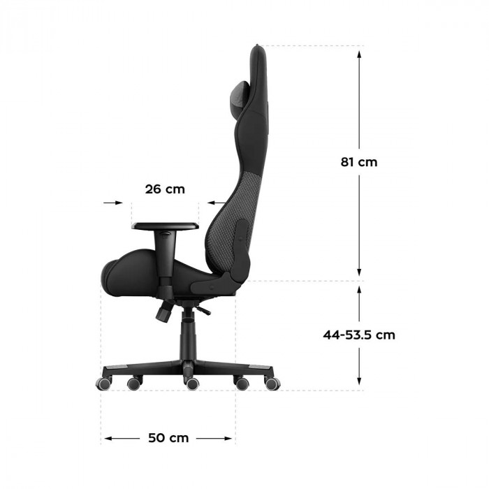 Dimensiunile scaunului Huzaro Force 6.2 grey mesh