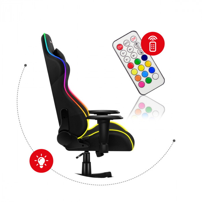 Huzaro Force 6.3 Mesh RGB LED scaun de gamer cu telecomandă