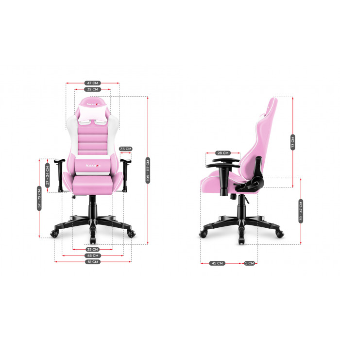 Dimensiunile scaunului Huzaro Ranger 6.0 Pink