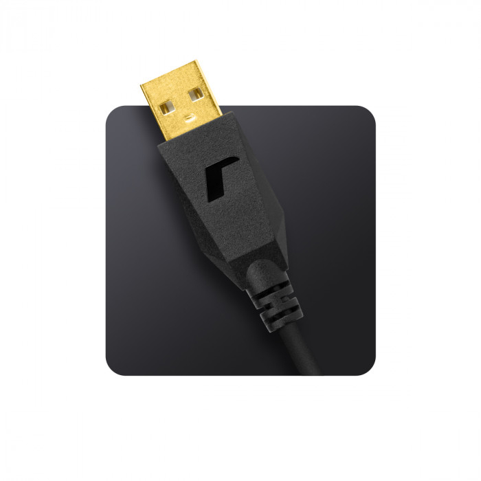 Mufă USB acoperită cu aur