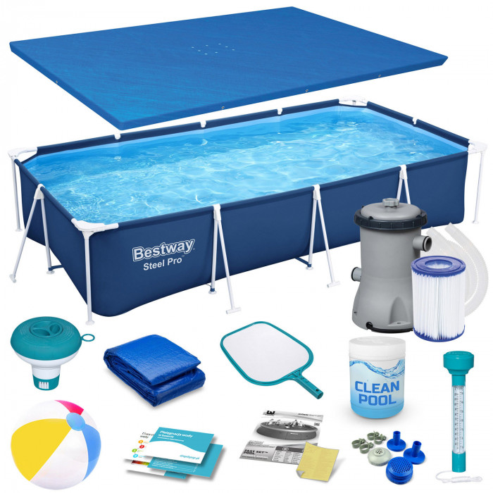 Bestway 56405N 400 x 211 x 81 cm 15in1 piscină de grădină cu rafturi