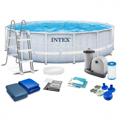 Piscina cadru metalic rotunda Metal Frame gradina 488 x 122 cm 12in1 Intex 26746