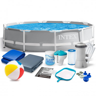 Piscină rotundă de grădină cu cadru metalic 366x76, 16in1 INTEX 26712
