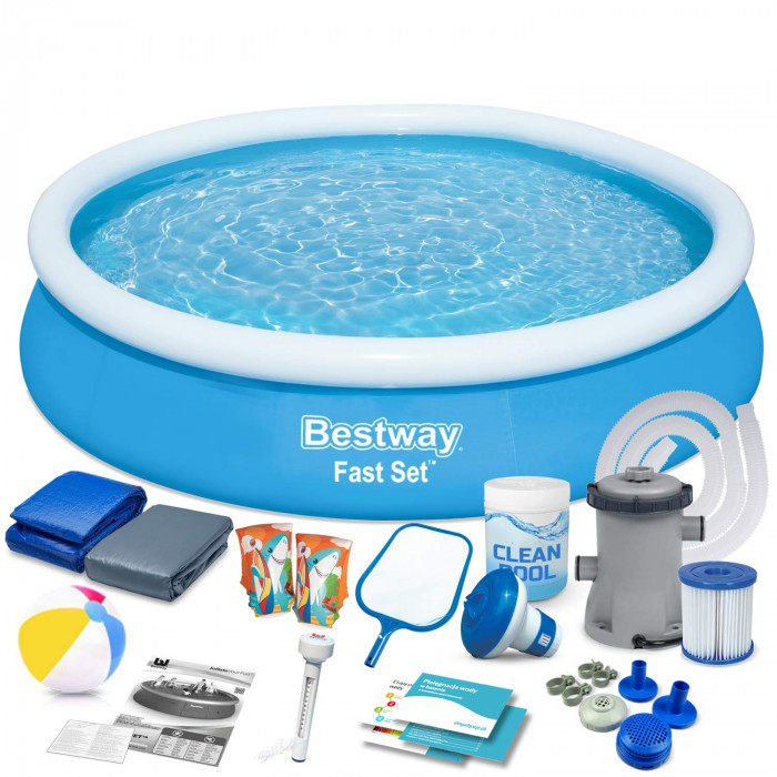 set piscină de grădină extensibilă 17in1 Bestway 57274, 366 x 76 cm 