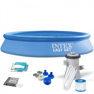 Piscina rotunda gonflabila gradina pentru grădină cu pompă 305 x 61 cm 9in1 INTEX 28118