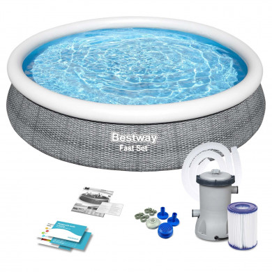 Piscina rotunda gonflabila gradina pentru grădină 366 x 76 cm 9in1 Bestway 57445