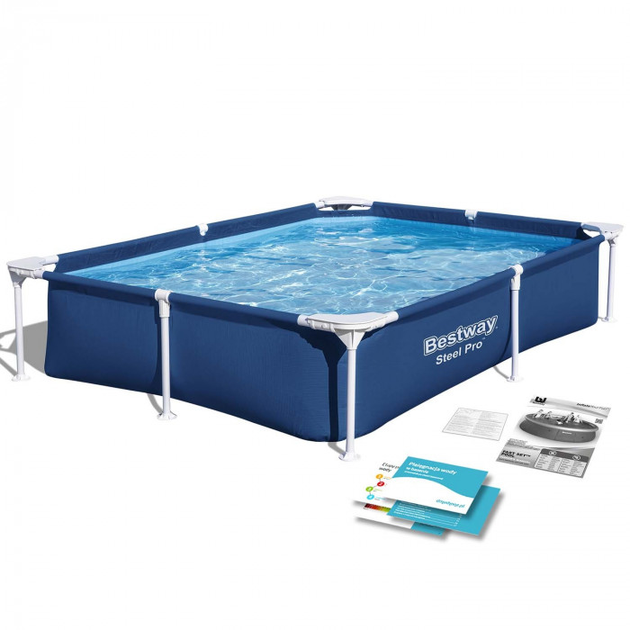 Piscina cu cadru dreptunghiular 221 x 150 x 43 cm Bestway 56401N.