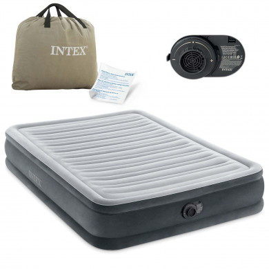 Saltea gonflabilă 191x137x33 cu pompă electrică încorporată INTEX 67768ND