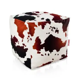 Puf Cub Pătrat - Material Imprimeu Premium