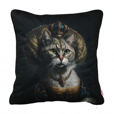 Cat in the Crown 2 Pernă decorativă.