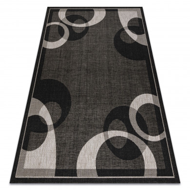 Covor sisal Floorlux 20078 negru si argintiu