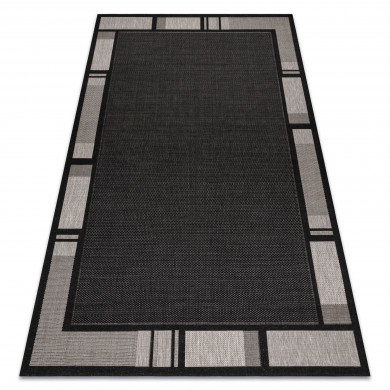 Covor sisal Floorlux 20195 negru si argintiu