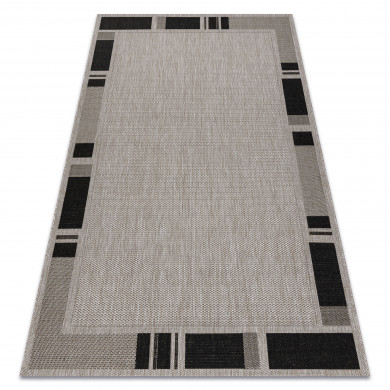 Covor sisal Floorlux 20195 argintiu si negru