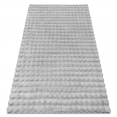 Covor BUBBLE argintiu 21 IMITARE BLANĂ DE IEPURE 3D structural 120x170 cm
