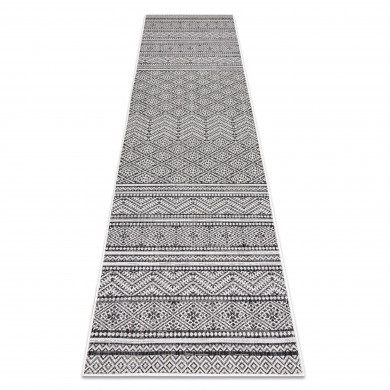 Covor, traversa SISAL SION aztec 22168 țesute plate negru / ecru