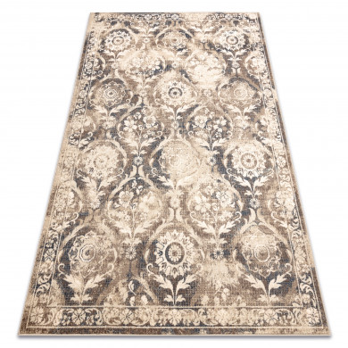 Covor Lână NAIN Ornament vintage 7601/50977 bej / albastru inchis