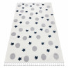 Covor YOYO GD75 alb / gri - Stele, cercuri pentru copii, structural, senzorial Franjuri