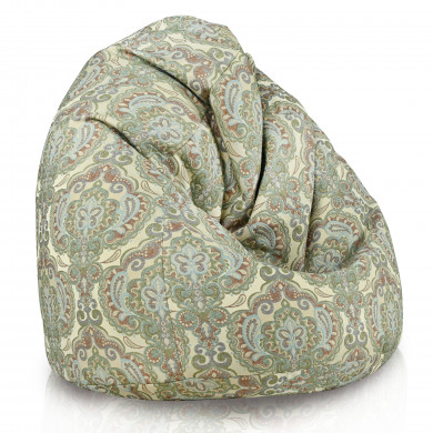 Ornament oriental verde pe țesătură texturată fotoliu puf para