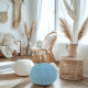 KnitPouf Cotton Lime - Puf rotund tricotat
