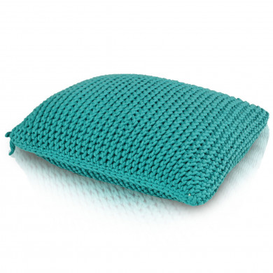 CottonKnit Deco Cushion – Turquoise – pernă tricotată dreptunghiulară din șnur de bumbac