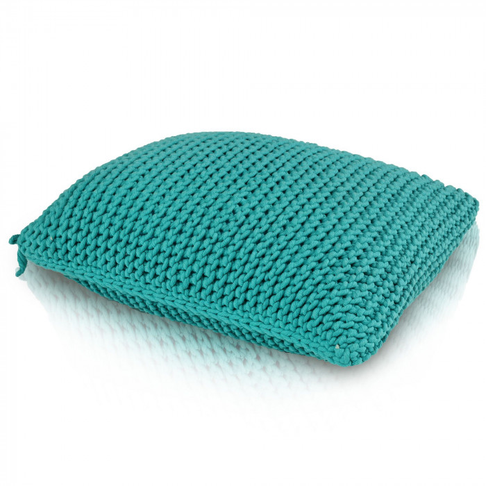 PillowKnit Handmade Navy – pernă dreptunghiulară tricotată manual din cordon de bumbac