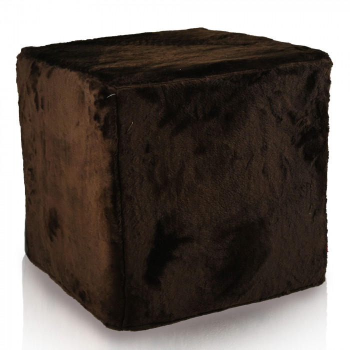 Puf Bouclé Cube Forest Green