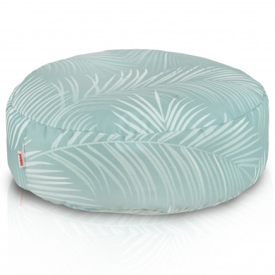 Taburet tropical cu palmieri și mentă | Puf moale în formă de frunze de palmier – Ø45 cm