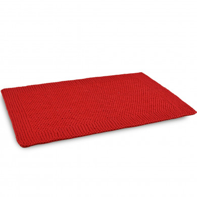 Covor Ruby Knit – dreptunghiular, tricotat, realizat manual din sfoară de bumbac 115×75 cm