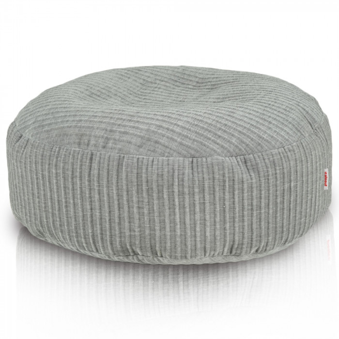 Taburet Velvet Dot Graphite – rotund, patchwork, velur texturat gri