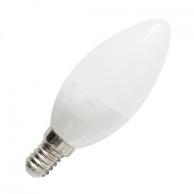 Bec LED E14, 7W, lumină caldă, 3000K, C37 lumânare
