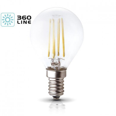 FILAMENT LED E14 4W bec decorativ, cald 3000K, G45 bilă