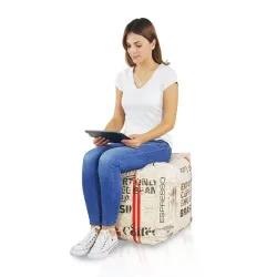 Taburet pătrat versatil, perfect pentru utilizare în diverse camere
