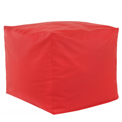 Roșu taburet pătrat cubo piele ecologica
