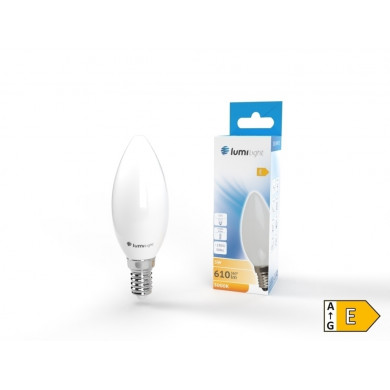 Bec LED C35 E14 5W 360° MILK 610lm cald