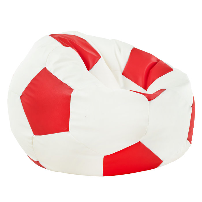 Roșu fotoliu puf minge fotbal piele ecologica