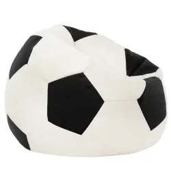 Fotoliu Puf Minge Fotbal XL pentru copii - Catifea Soft