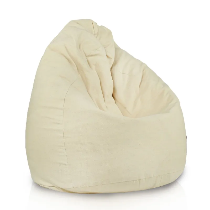 Fotoliu Puf L pentru copii - Bumbac Natural Premium - Nevopsit, Ecologic