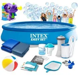 INTEX 28158 Piscină Gonflabil 457 x 84 cm 15-în-1 + Aparat de Baloane GRATUIT