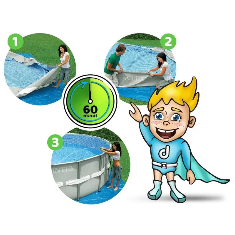 Piscină de grădină cu cadru de metal 457x122 set 6in1 INTEX 26726.