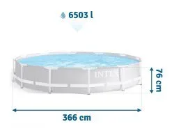 Piscina cu cadru de metal de grădină 366 x 76 cm Set 9 în 1 INTEX 26712