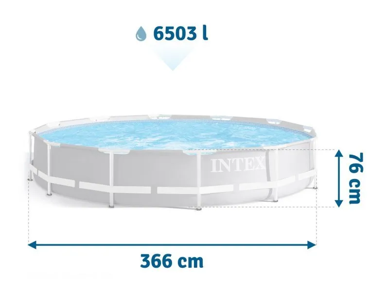 Piscina cu cadru de metal de grădină 366 x 76 cm Set 9 în 1 INTEX 26712
