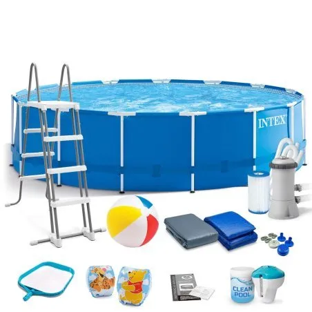 Piscina de grădină cu cadru de metal 457 x 122 cm 17in1 INTEX 28242