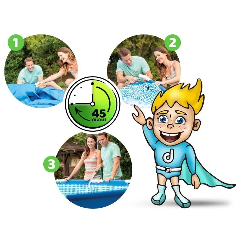 Piscina de grădină cu cadru de metal 457 x 122 cm 17in1 INTEX 28242