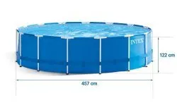Piscina cu cadru de metal de grădină 457 x 122 cm 12 in1 INTEX 28242.