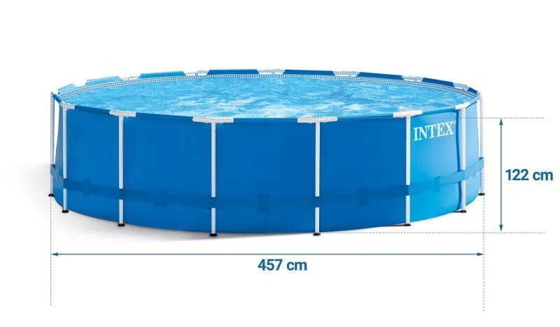 Piscina cu cadru de metal de grădină 457 x 122 cm 12 in1 INTEX 28242.
