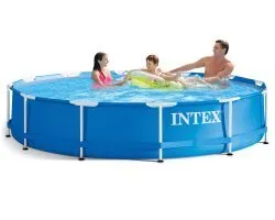 Piscina de grădină cu cadru de metal 366 x 76 cm Set 6 în 1 INTEX 28210