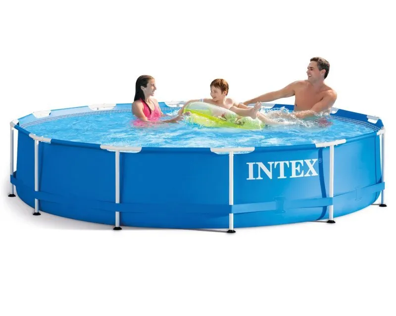 Piscina de grădină cu cadru de metal 366 x 76 cm Set 6 în 1 INTEX 28210
