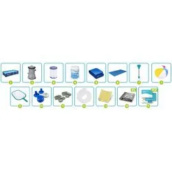 Bestway 56405N 400 x 211 x 81 cm 15in1 piscină de grădină cu rafturi