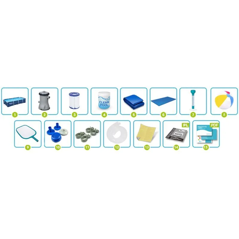 Bestway 56405N 400 x 211 x 81 cm 15in1 piscină de grădină cu rafturi