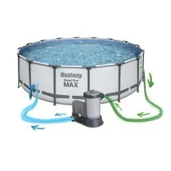 19in1 Bestway 5612Z piscină de grădină cu cadru de metal 488 x 122 cm